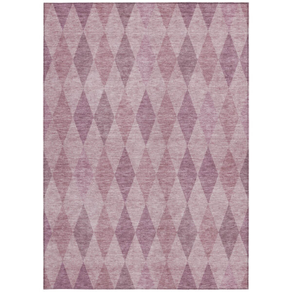 9' X 12' Blush Geometric Washable Non Skid Indoor Outdoor Area Rug