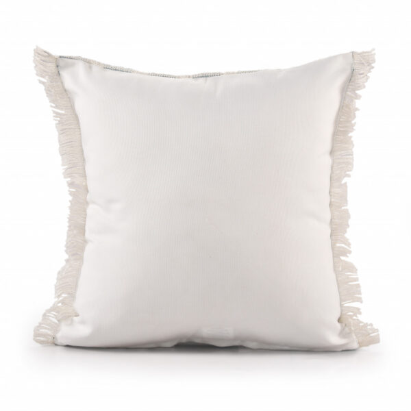 20" X 20" Medium Blue And Ivory Polyester Striped Zippered Pillow