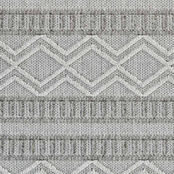 5' X 8' Beige and Gray Striped Distressed Indoor Outdoor Area Rug