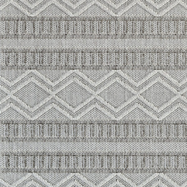 5' X 8' Beige and Gray Striped Distressed Indoor Outdoor Area Rug