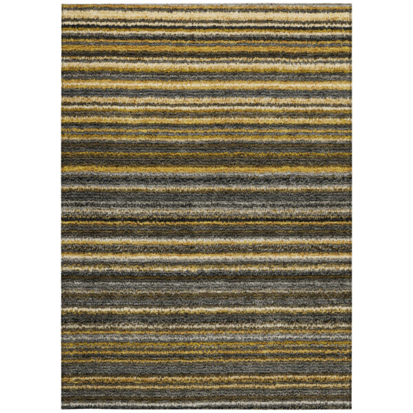3' X 5' Gold Beige And Wheat Striped Washable Indoor Outdoor Area Rug