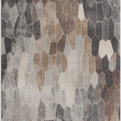 2’ x 13’ Beige Cobblestone Pattern Runner Rug