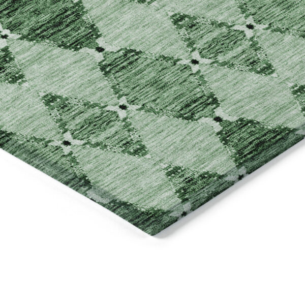 5' X 8' Emerald And Green Moroccan Washable Indoor Outdoor Area Rug