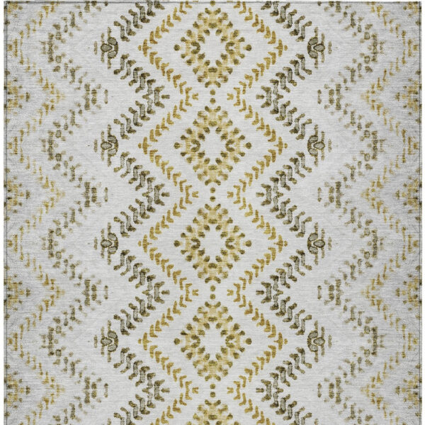 9' X 12' Taupe Brown And Ivory Geometric Washable Indoor Outdoor Area Rug
