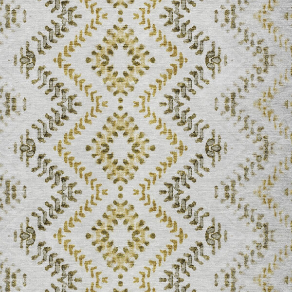9' X 12' Taupe Brown And Ivory Geometric Washable Indoor Outdoor Area Rug