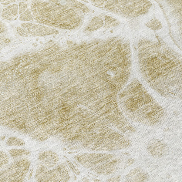 8' Taupe Beige And Ivory Round Nautical Washable Indoor Outdoor Area Rug