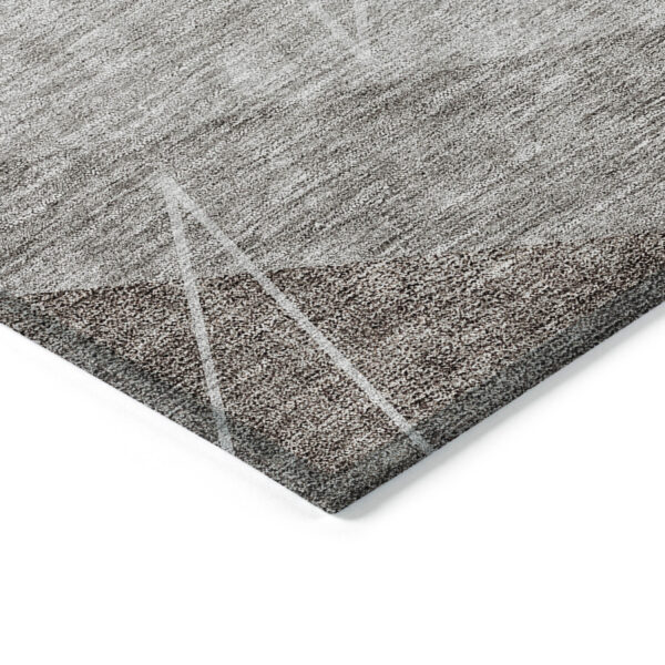 10' X 14' Gray Silver And Taupe Geometric Washable Indoor Outdoor Area Rug