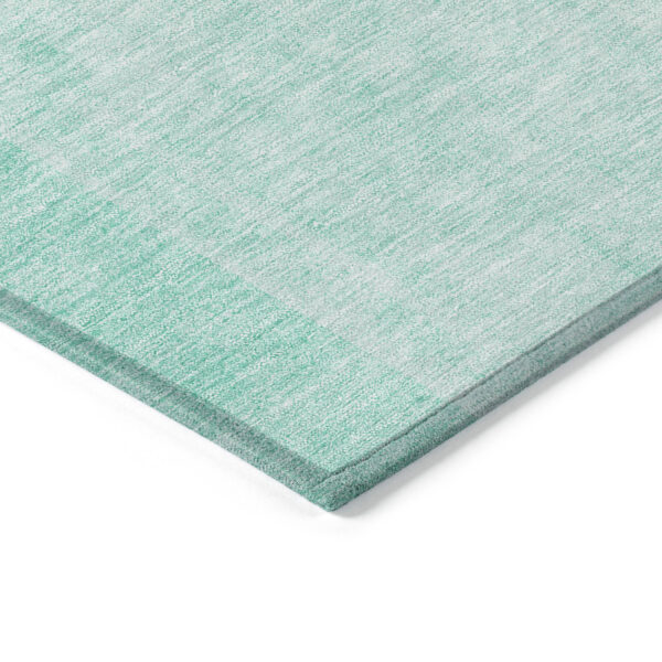 3' X 5' Teal Blue And Aqua Geometric Washable Indoor Outdoor Area Rug