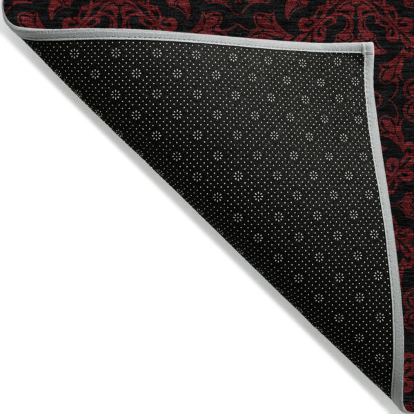 8' X 10' Red And Black Medallion Washable Indoor Outdoor Area Rug
