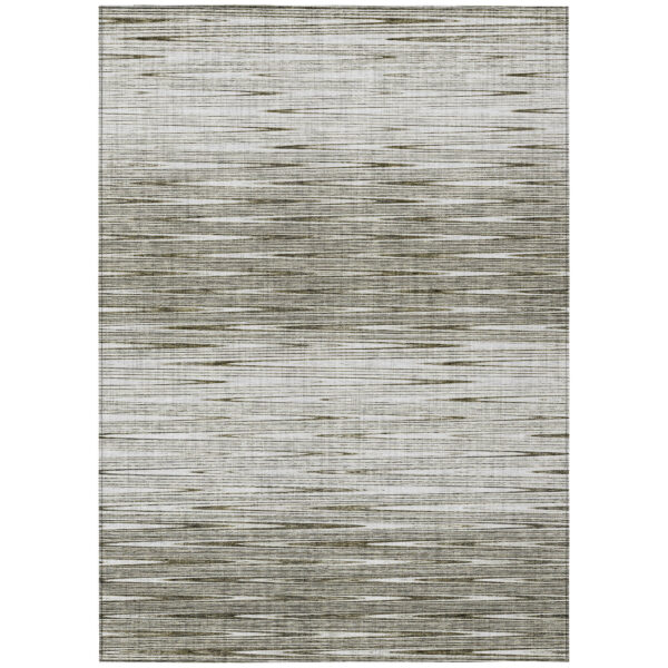 9' X 12' Taupe And Beige Abstract Washable Indoor Outdoor Area Rug