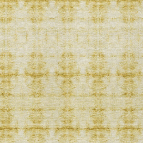 5' X 8' Wheat And Gold Geometric Washable Indoor Outdoor Area Rug