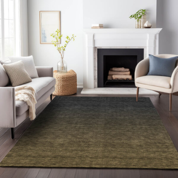 10' X 14' Gray And Brown Abstract Washable Indoor Outdoor Area Rug