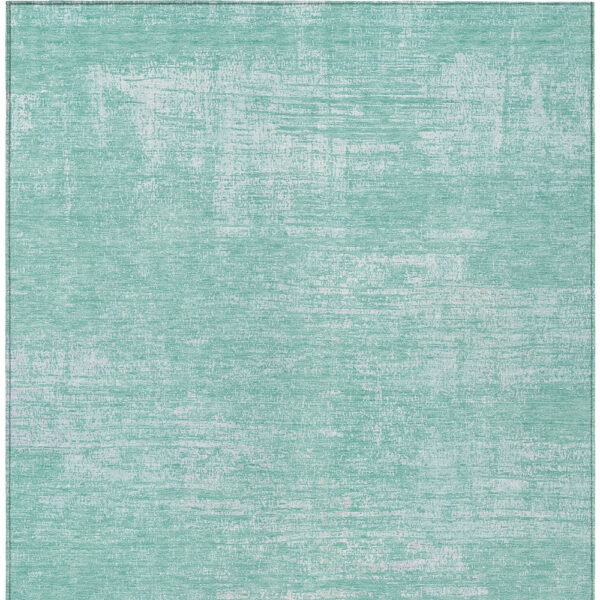 3' X 5' Turquoise And Teal Blue Abstract Washable Indoor Outdoor Area Rug