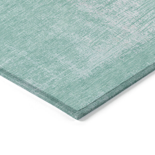 3' X 5' Turquoise And Teal Blue Abstract Washable Indoor Outdoor Area Rug