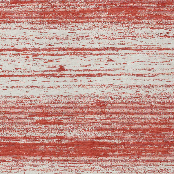 3' X 5' Red And Ivory Striped Washable Indoor Outdoor Area Rug