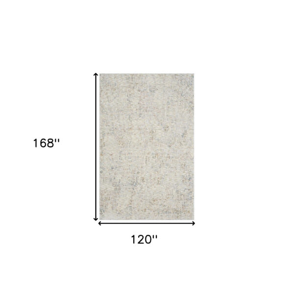 10' x 14' Ivory and Gray Abstract Area Rug