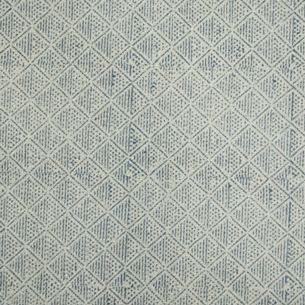 2' x 3' Blue and Ivory Geometric Flatweave Handmade Distressed Area Rug with Fringe
