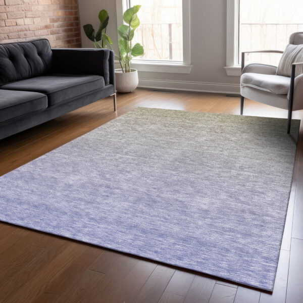 9' X 12' Beige Tan And Blue Ombre Washable Indoor Outdoor Area Rug