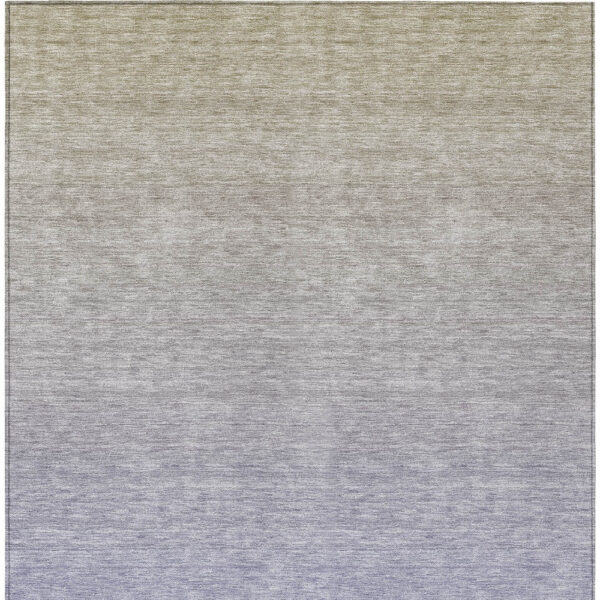 9' X 12' Beige Tan And Blue Ombre Washable Indoor Outdoor Area Rug