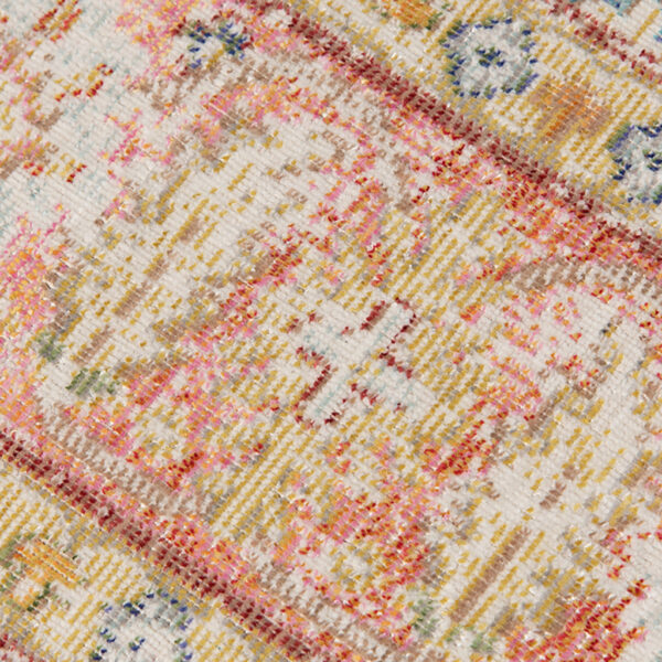 2' x 3' Blue and Pink Oriental Power Loom Distressed Area Rug