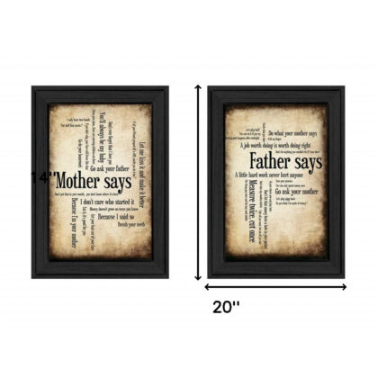 Set Of Two Parents Black Framed Print Wall Art