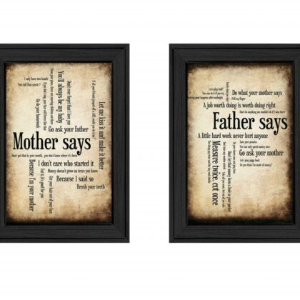 Set Of Two Parents Black Framed Print Wall Art