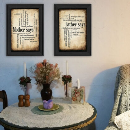 Set Of Two Parents Black Framed Print Wall Art
