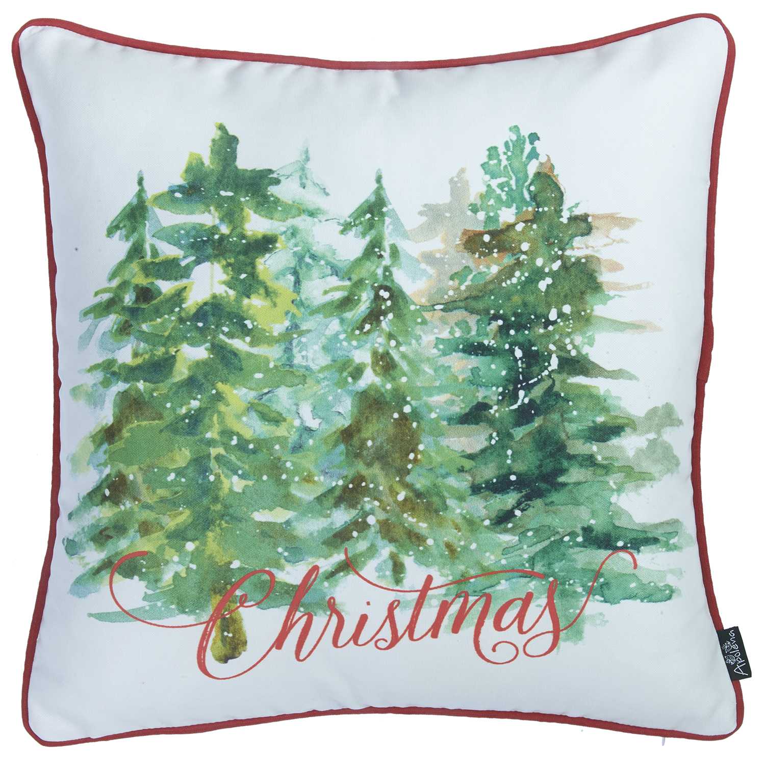 Christmas Tree Forrest Square Printed Decorative Throw Pillow Cover - Image 4