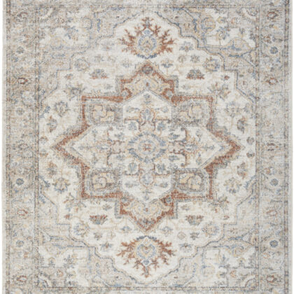 8' X 10' Gray Oriental Power Loom Washable Area Rug