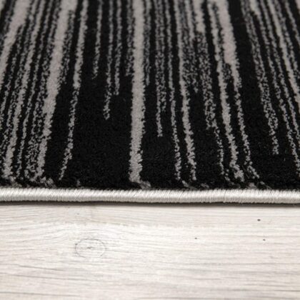 3' X 5' Black Abstract Power Loom Area Rug
