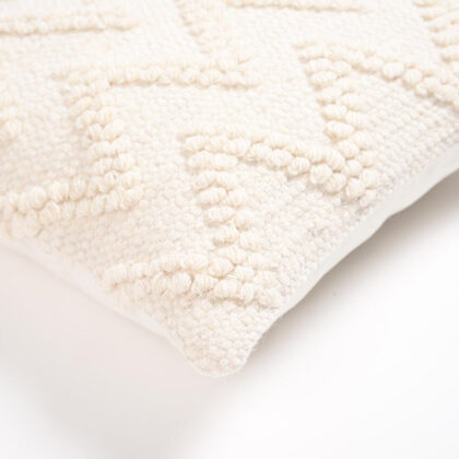 18" X 18" Off White Chevron Cotton Blend Pillow Cover With Texture