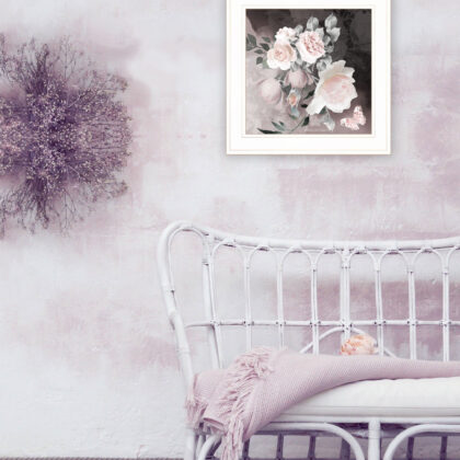 Noir Roses IV 3 White Framed Print Wall Art