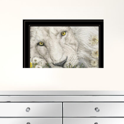 Dandy Lion 3 Black Framed Print Wall Art