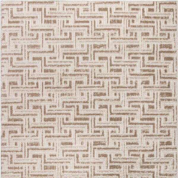 4' x 6' Brown Geometric Distressed Area Rug