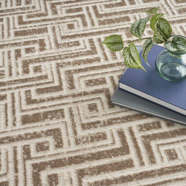 4' x 6' Brown Geometric Distressed Area Rug