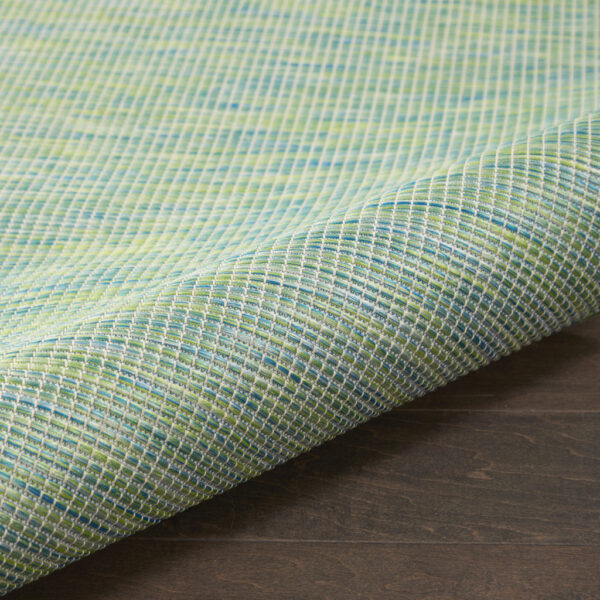 9' X 12' Blue and Green Indoor Outdoor Area Rug