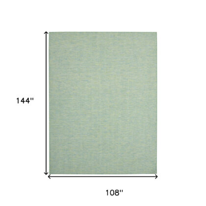 9' X 12' Blue and Green Indoor Outdoor Area Rug