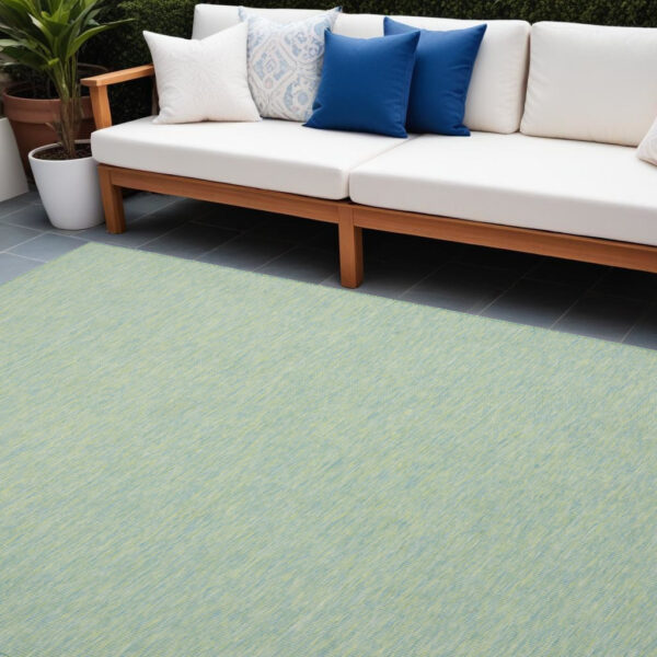 9' X 12' Blue and Green Indoor Outdoor Area Rug