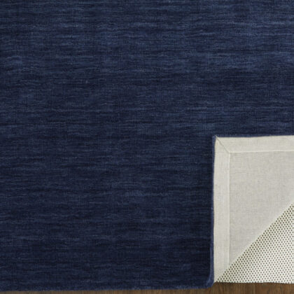 2' X 3' Blue Wool Hand Woven Stain Resistant Area Rug