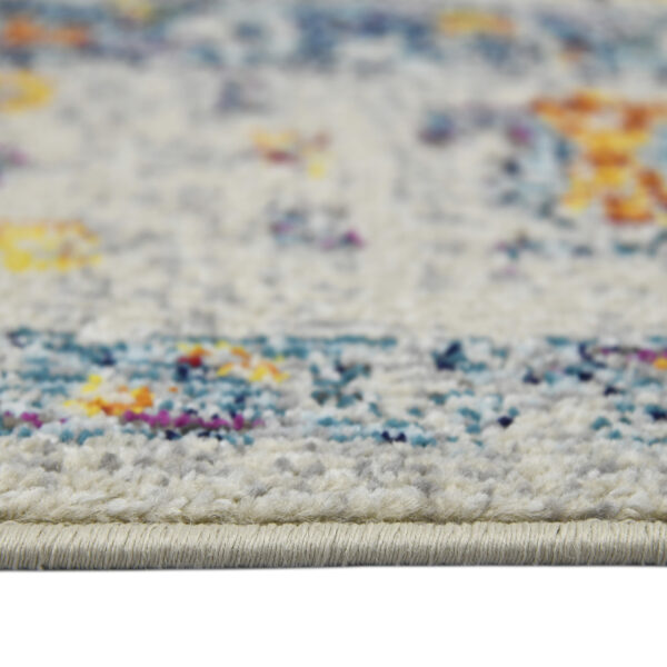 3' X 5' Yellow and Ivory Southwestern Stain Resistant Indoor Outdoor Area Rug