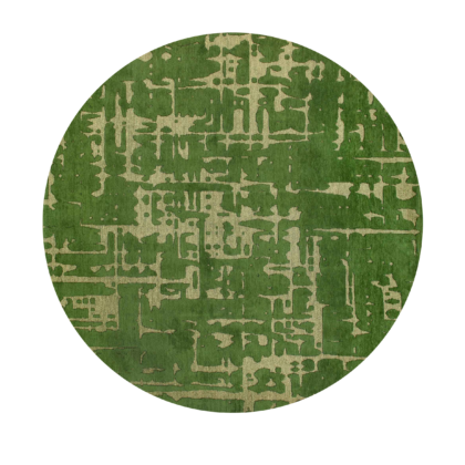 8' Green Round Abstract Non Skid Area Rug