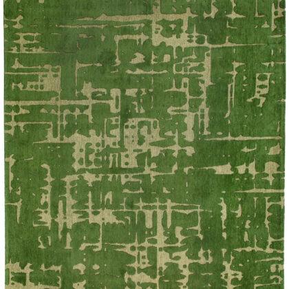 8' Green Round Abstract Non Skid Area Rug