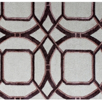 5' x 8' Silver Abstract Geometric Hand Tufted Non Skid Area Rug