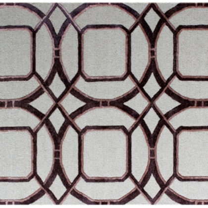 5' x 8' Silver Abstract Geometric Hand Tufted Non Skid Area Rug