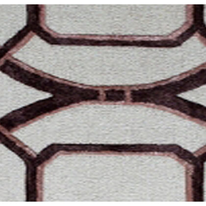 5' x 8' Silver Abstract Geometric Hand Tufted Non Skid Area Rug
