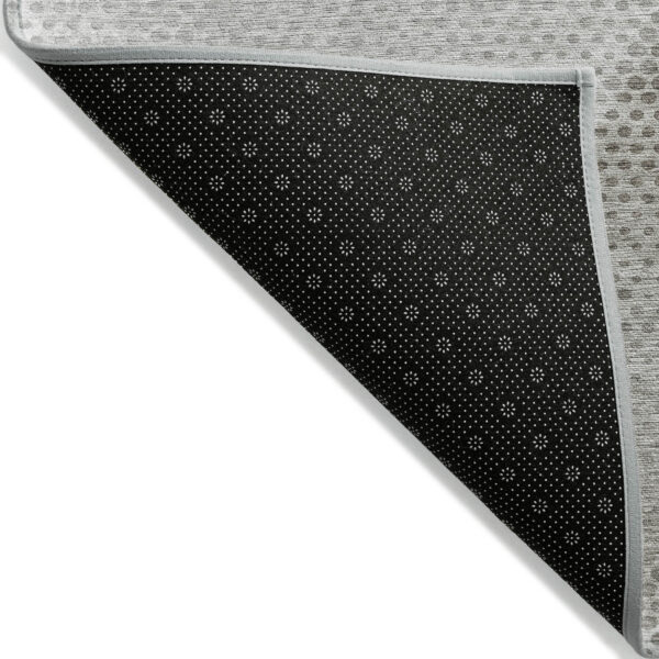 2' X 3' Gray Geometric Washable Non Skid Indoor Outdoor Area Rug