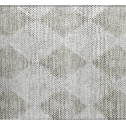 2' X 3' Gray Geometric Washable Non Skid Indoor Outdoor Area Rug