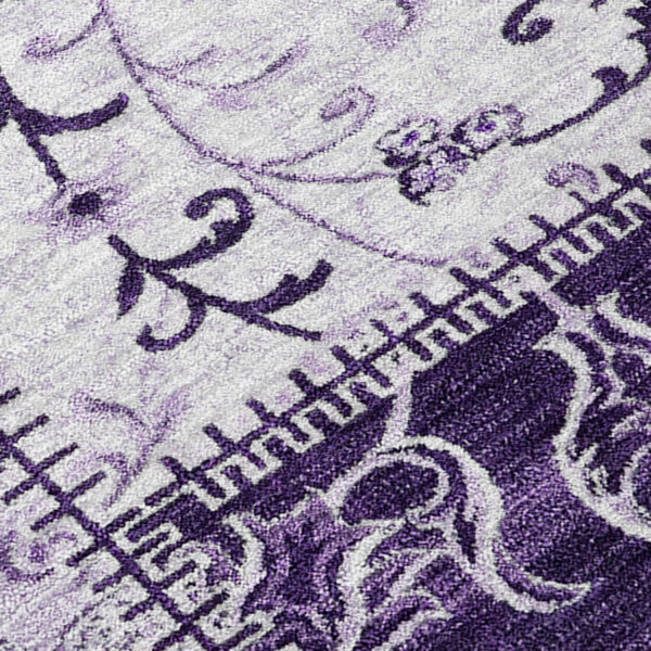 2' X 3' Purple Patchwork Washable Non Skid Indoor Outdoor Area Rug