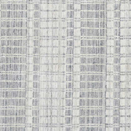 2' X 3' Ivory And Blue Striped Hand Woven Area Rug