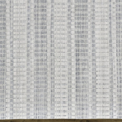 2' X 3' Ivory And Blue Striped Hand Woven Area Rug